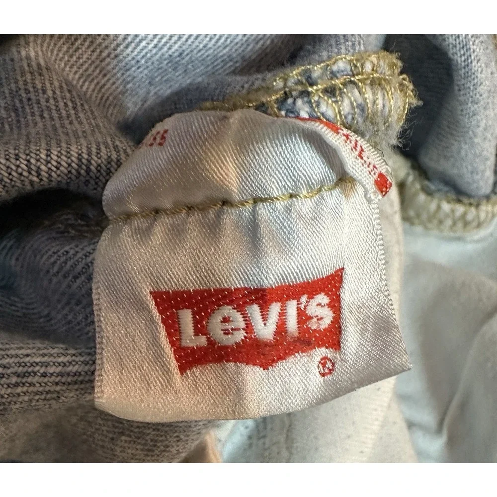 Levi's 501 Jeans Mens Light Wash Blue Denim Button Fly Straight Leg Size 36x30